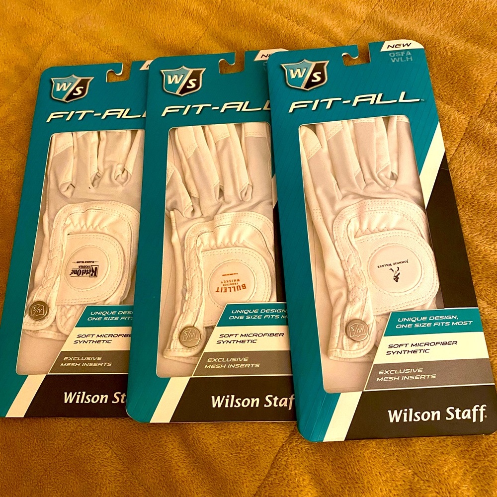 NIP Women’s golf gloves set of 3: Johnny Walker, Bulleit Whiskey, Ketal One